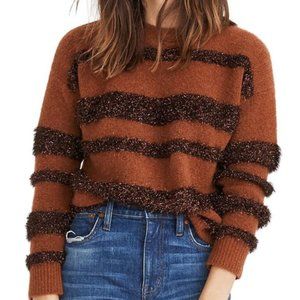 Madewell Tinsel-Stripe Wool Alpaca Blend Pullover Sweater